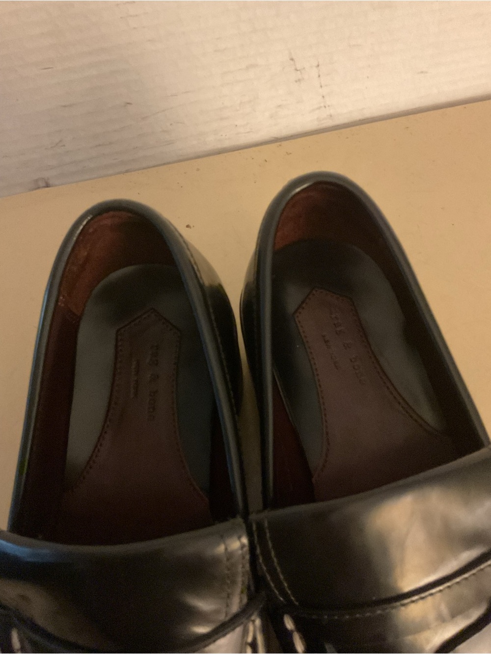 rag & bone women Black Leather platform loafer heel shoes US 7.5 - Picture 7 of 11
